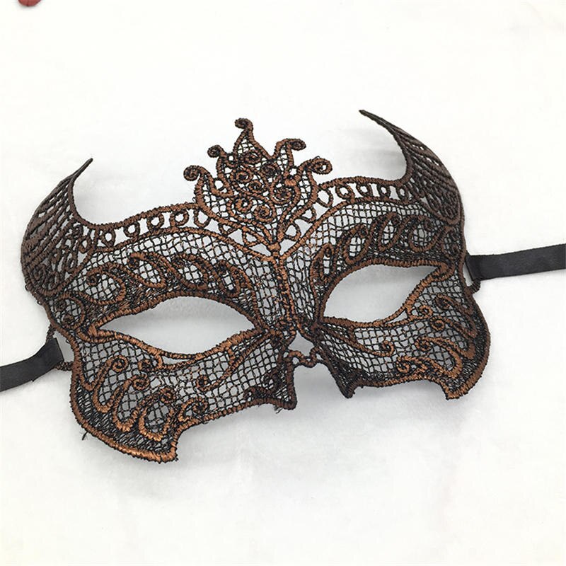 Tête de taureau ajourée pour dames, masque Sexy en dentelle pour carnaval Halloween, demi-visage, masques de fête #30: TY