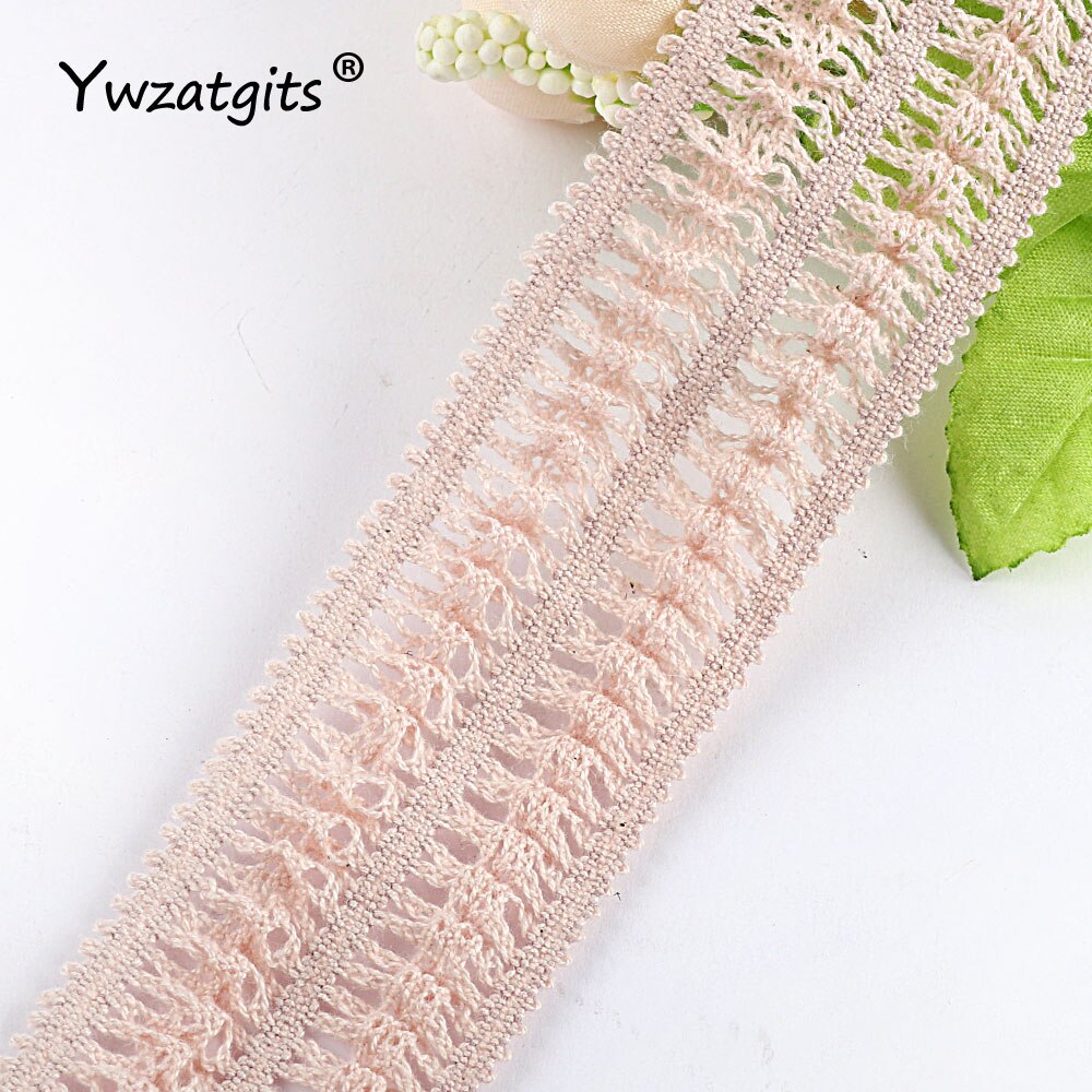 Ywzatgits 5Yards/Lot Hoge Elasticiteit Katoen Kant Kledingstuk Trim Lint Naaien Decoratie Materiaal YR0819