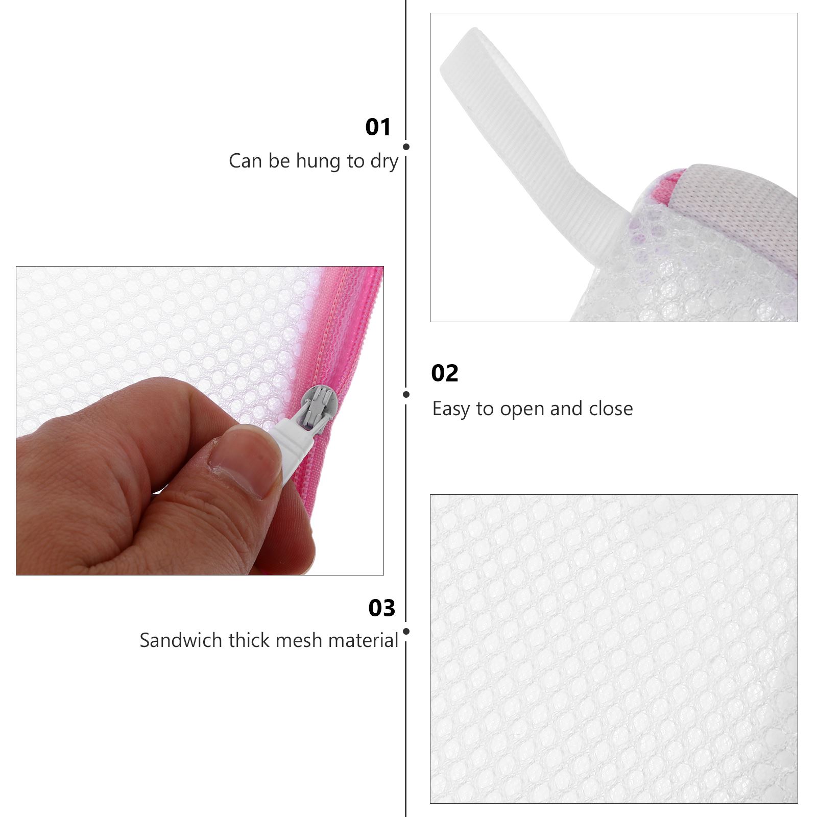 6 st vikbara bärbara tvättpåsar för resor, mini-nätpåsar, tvättnät, förvaringspåsar för ömtåliga textilier, behåar