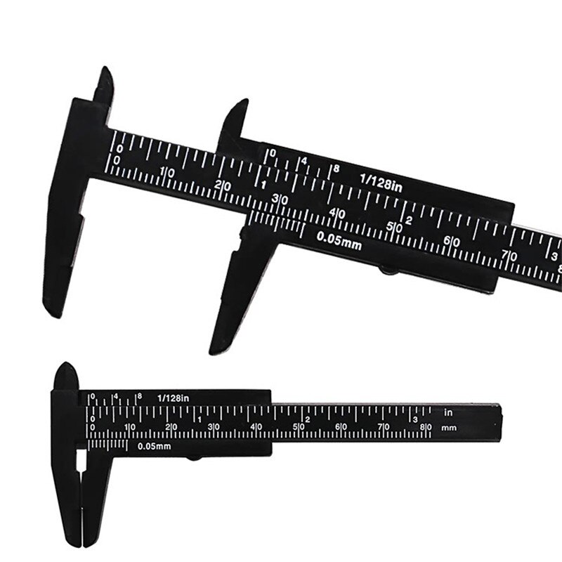 80mm/150mm Vernier Calipers mm-inch Double Rule Scale Aperture Depth Diameter Measure Tool Student DIY Model Making Mini Caliper: 80mm Black