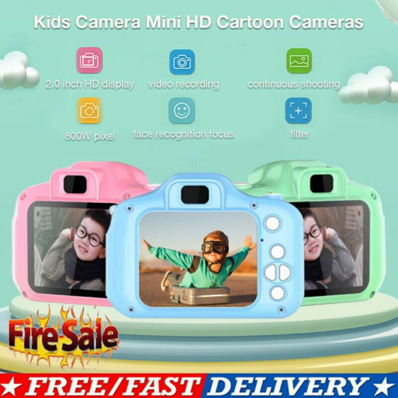 Børn 1080p digitalkamera 2 tommer skærm søde tegneserie kamera legetøj mini videokamera børn barn