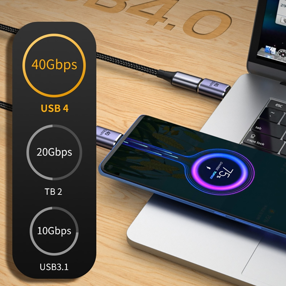 USB-C-Adapter U-förmiger gerader Winkel adapter Typ C Buchse zu Typ C Stecker 40 Gbit/s schneller Daten adapter Konverter Lade adapter