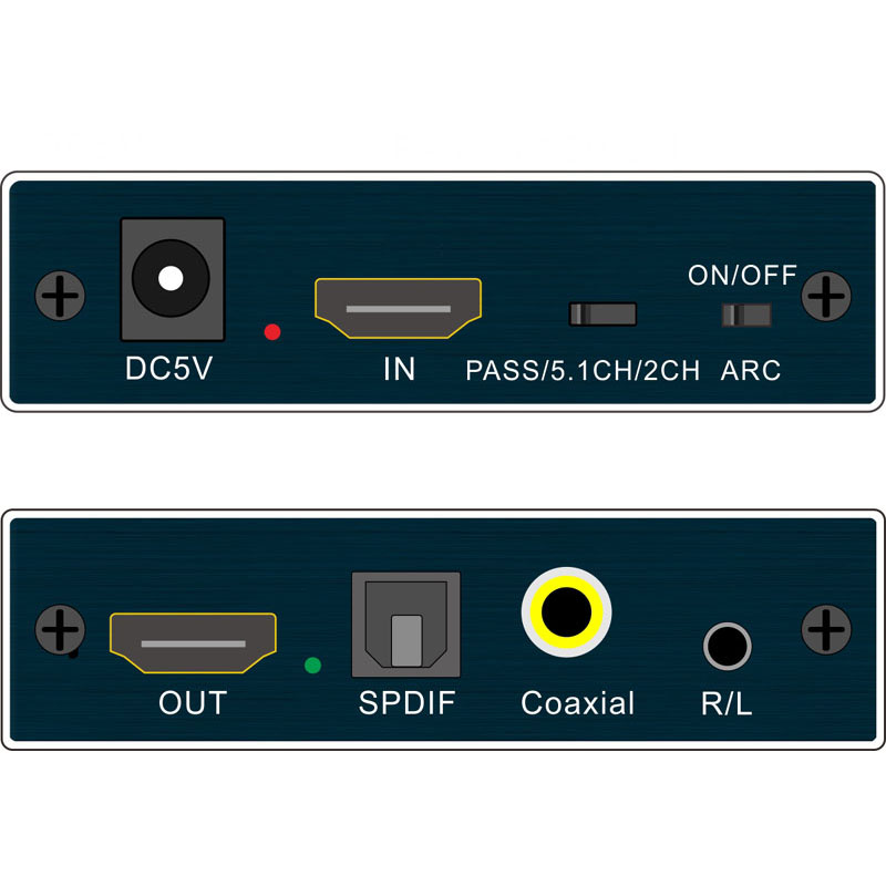 4Kx2K HDMI-compatib To Audio Extractor Support ARC/3D + Optical TOSLINK SPDIF 5.1 ARC Audio Extractor Splitter Converter Adapter