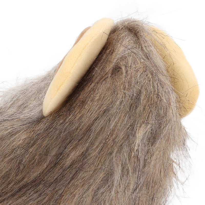 Cat Lion Mane Costume Adjustable Halloween Breathable Kitten Lion Hat with Plush Ears for Winter Lion Mane for Cats