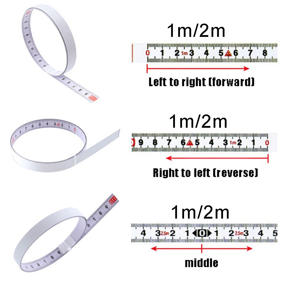 1-2M Rvs Mijter Track Meetlint Zelfklevende Metrische Schaal Heerser Roest-Proof Duurzaam En slijtvaste Heerser