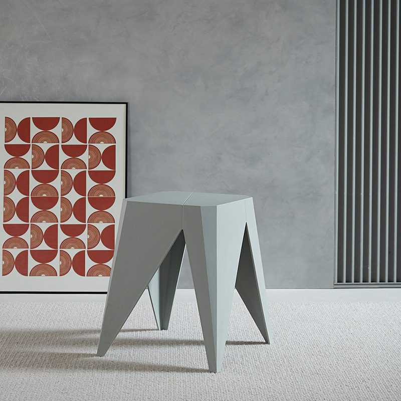 Tabouret Sablier Plastique Blanc - Table D'Appoint - Intérieur/Extérieur - 42cm - Design Moderne