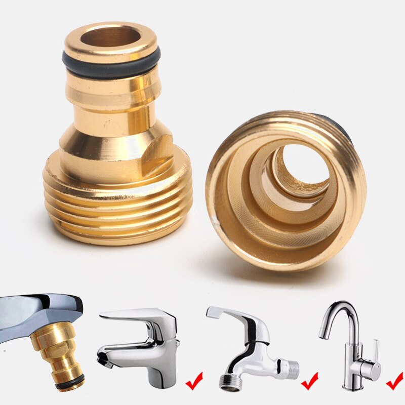 23mm gold Brass Threaded Garden Water Connector Tube Fitting Tap Adapter Hose Quick Connector