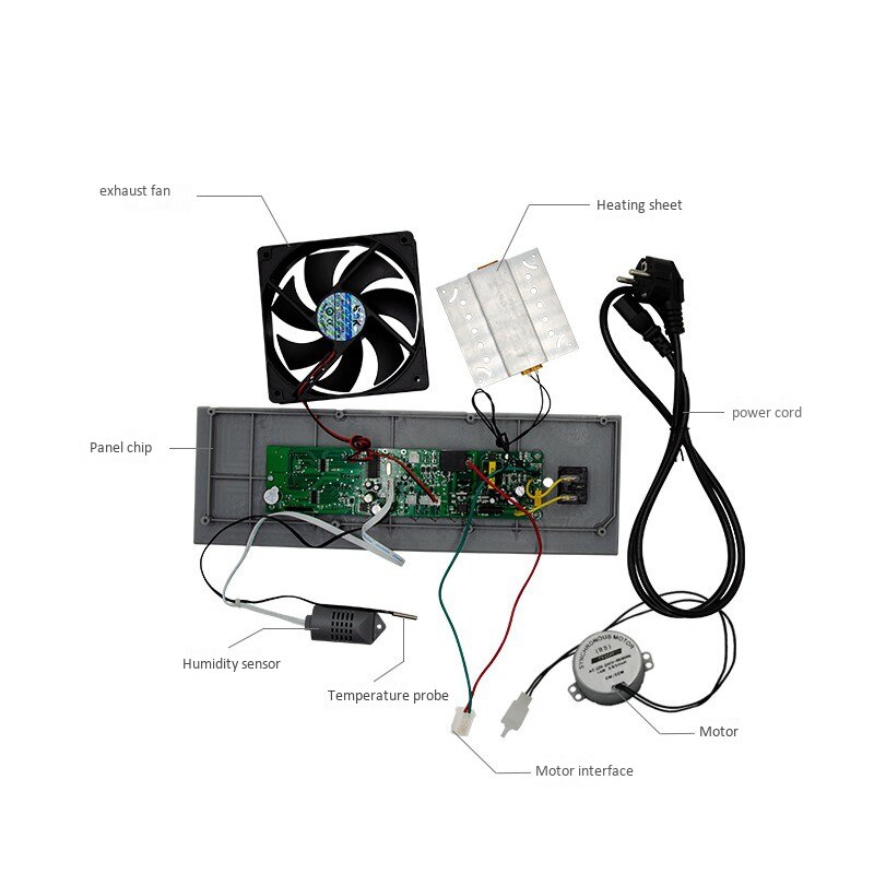 Exhaust Fan Button Switch with Motor Temperature Control Humidity Diaplay Hatching Incubator Controller Set Pet Supplies Poultry