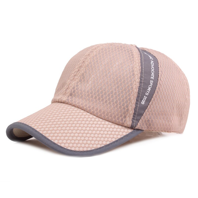 Sommar solskyddsmedel basebollkeps andas mesh hatt para hombre män keps sport hattar kvinna motorhuv snabbtorkande platt topp kepsar unisex: Kaki