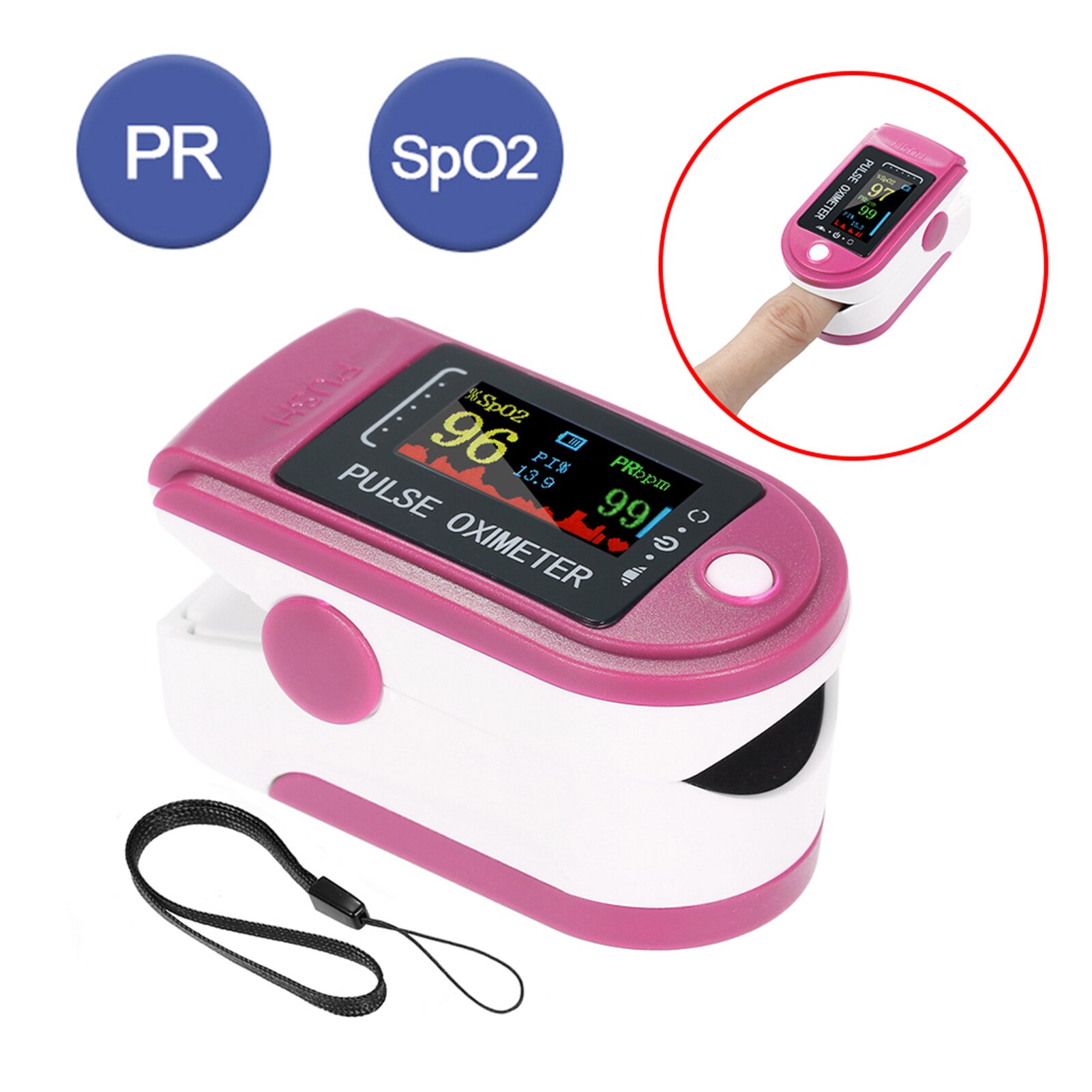 Digital Fingertip Pulse Oximeter OLED Display Blood Oxygen Sensor Saturation Mini SpO2 Monitor PR Pulse Rate Measurement Meter