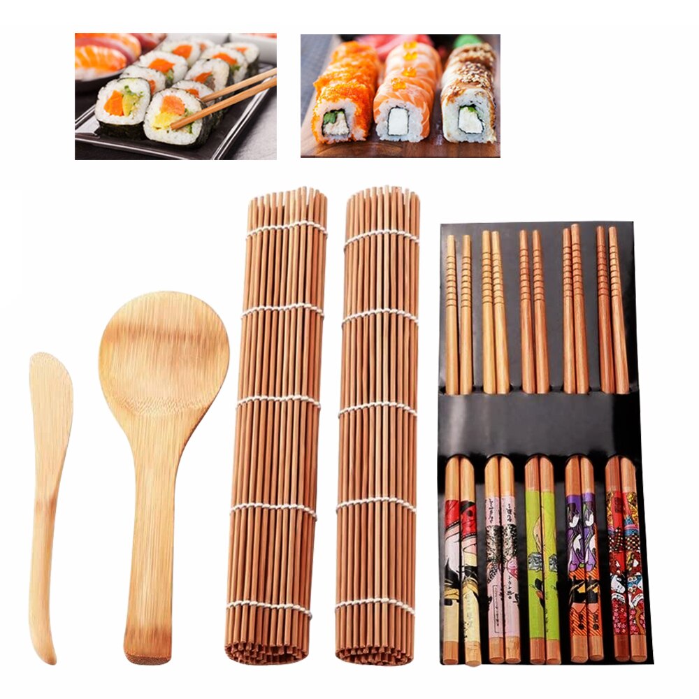 Juego de moldes de arroz para cocina, herramienta de fabricación de Sushi, molde para Sushi, conjunto de utensilios para cocina, rollo de utensilios de cocina, 1 Juego: type 1