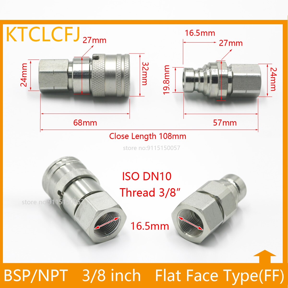 Hydraulische Snelkoppeling Bsp 1/4 3/8 1/2 3/4 1 Platte Quick Connector Socket Met Spoel En Klep