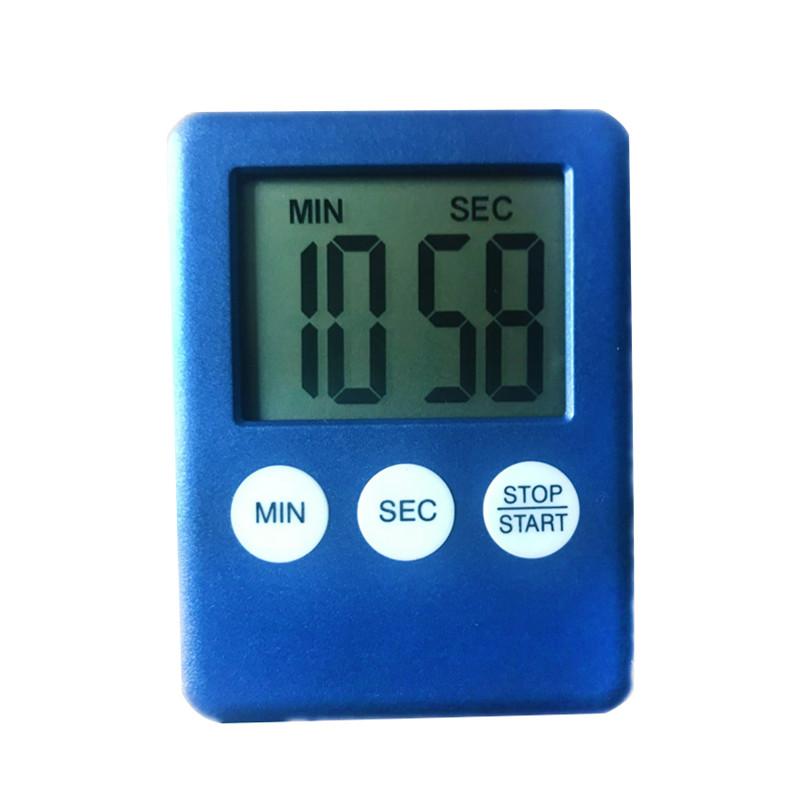 7 Kleuren Super Dunne LCD Digitale Scherm Kookwekker Vierkante Koken Tellen Countdown Alarm Magneet Klok Elektronische timer: Marineblauw