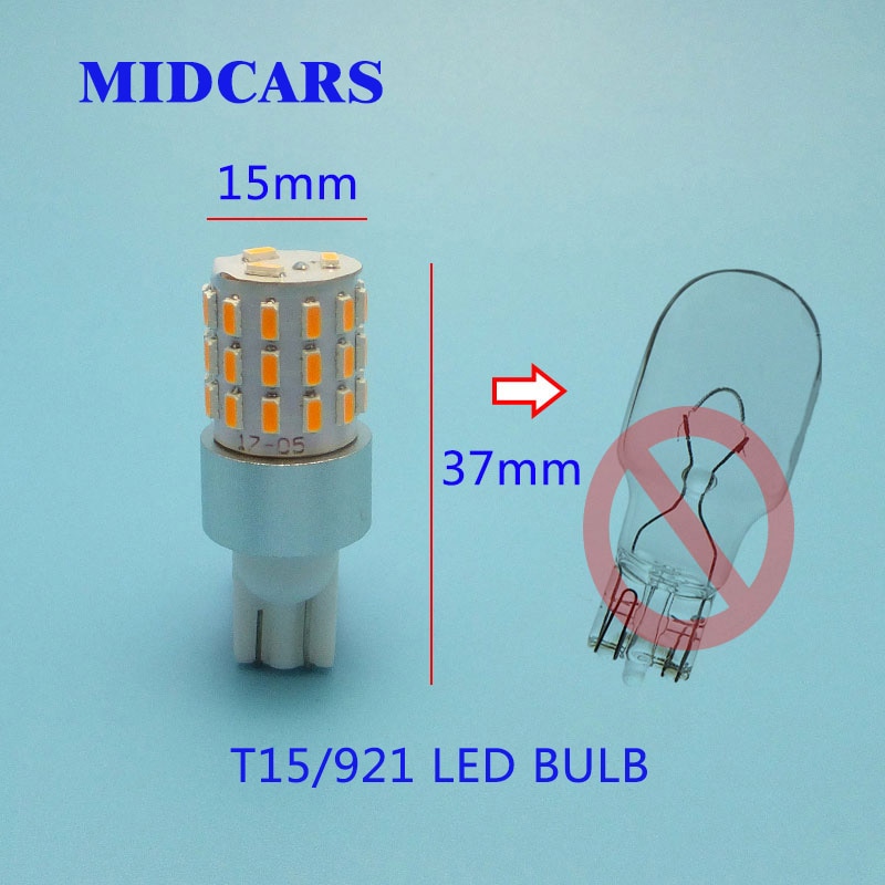 MIDCARS T10 12 V W16W Led-lampen 921 Auto Fog T15 Tail Richtingaanwijzer R5W Lamp parking Reserve Lampen auto lichtbron