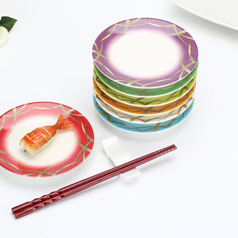 Sushi tallerkener matbrett rund tallerken restaurant mat servering servise slitesterk sashimi snack tilbehør japansk buffet tallerken 8 stk
