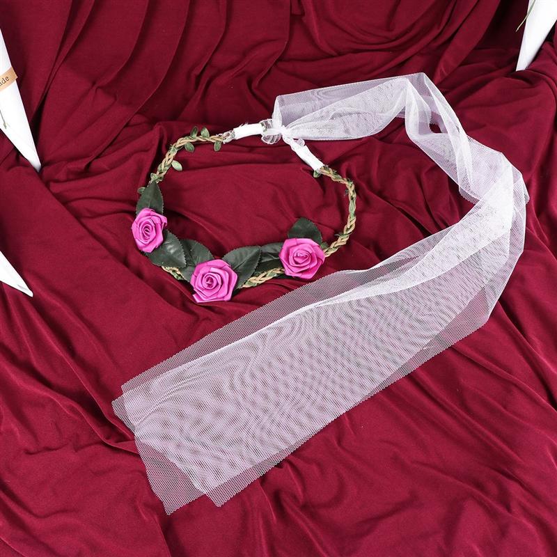 Simulé fleur couronne voile coiffure fée cheveux cerceau demoiselle d'honneur cheveux accessoires Photo accessoire pour mariage