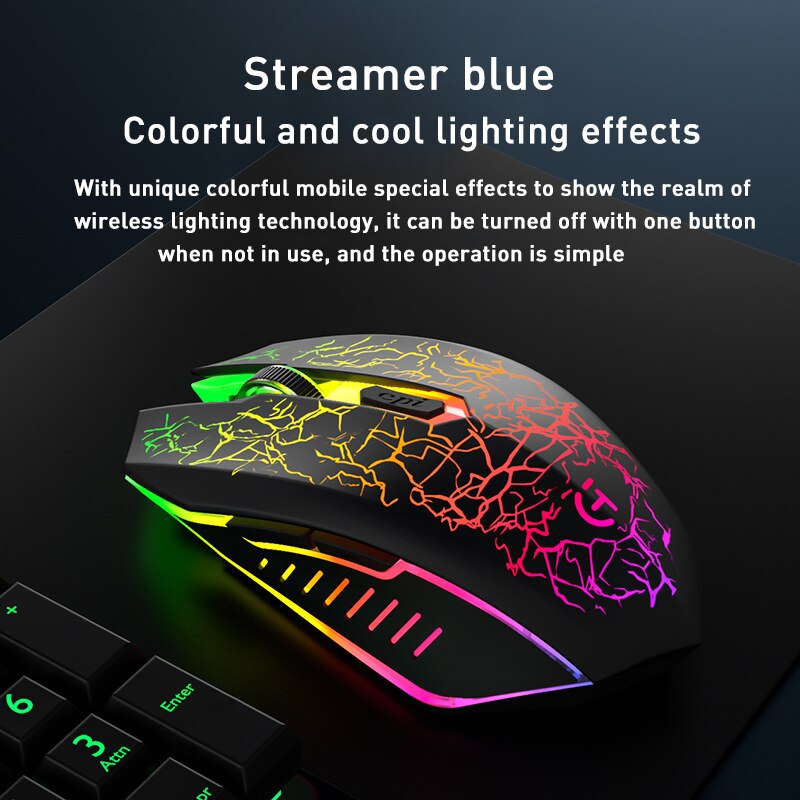 2.4G Draadloze Gaming Muis Led Ademhaling Backlight Muis Oplaadbare 6 Knop Muis Draadloze Muizen Voor Pc Laptop Office Mouse