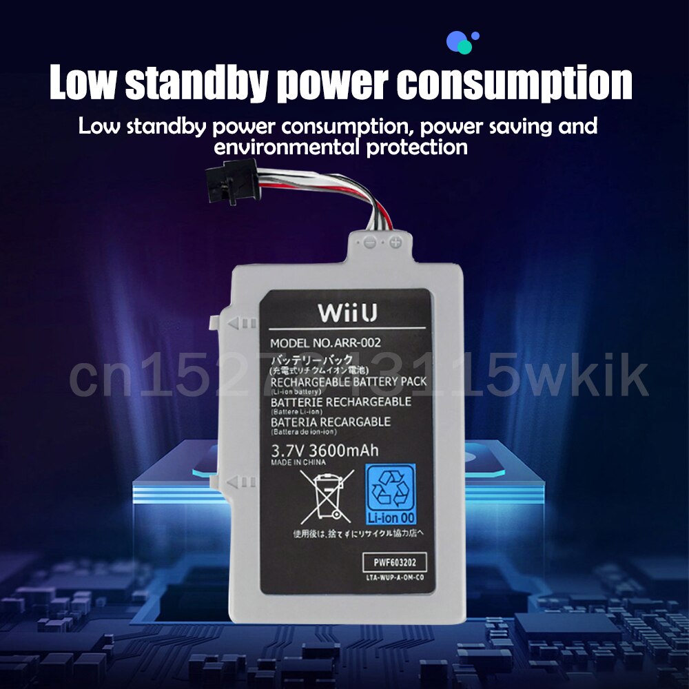 Paquete de batería recargable para Nintendo Wii U, 3,7 V, 3600mAh, ARR-002, controlador de mando, batería de repuesto con paquete de herramientas