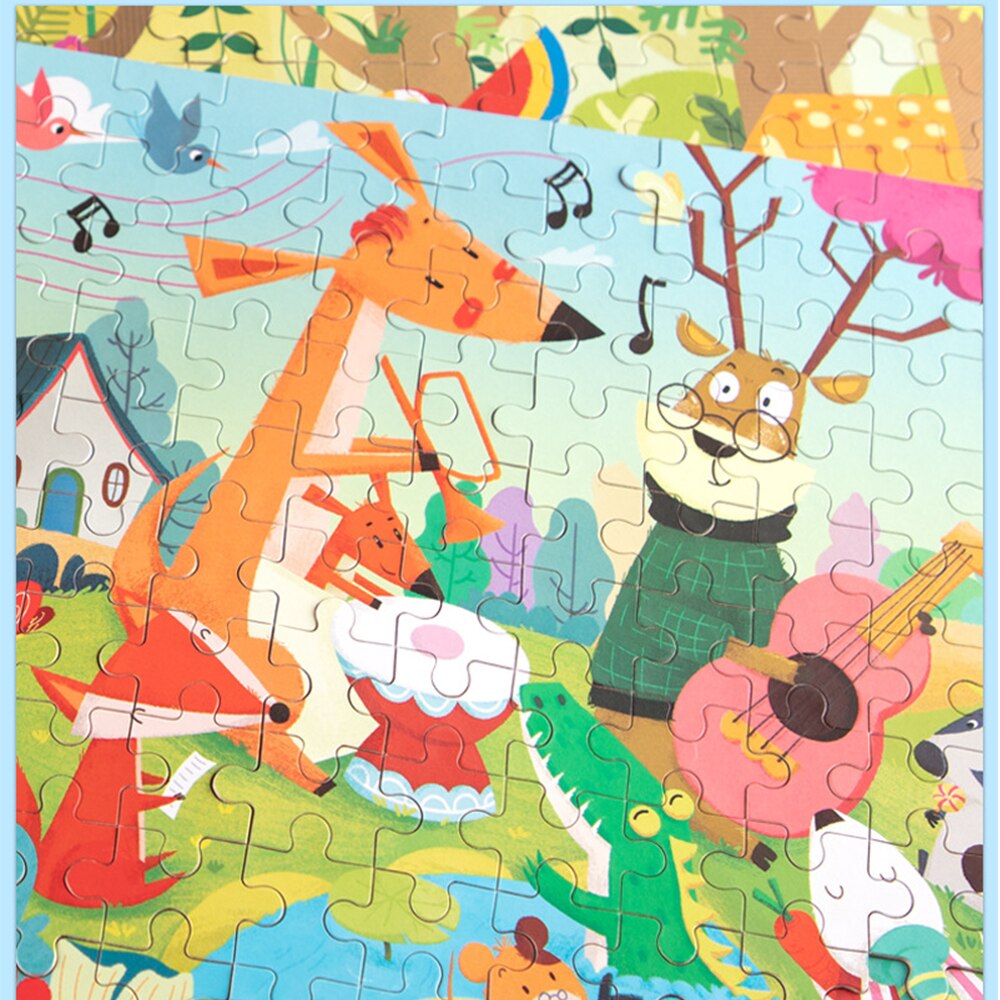 Nuovo 120 Pezzi Puzzle di Legno Per Bambini Puzzle di Legno Del Giocattolo Animale Del Fumetto Puzzle Bambino Primi Giocattoli Educativi di Apprendimento Regalo di Vendita Calda