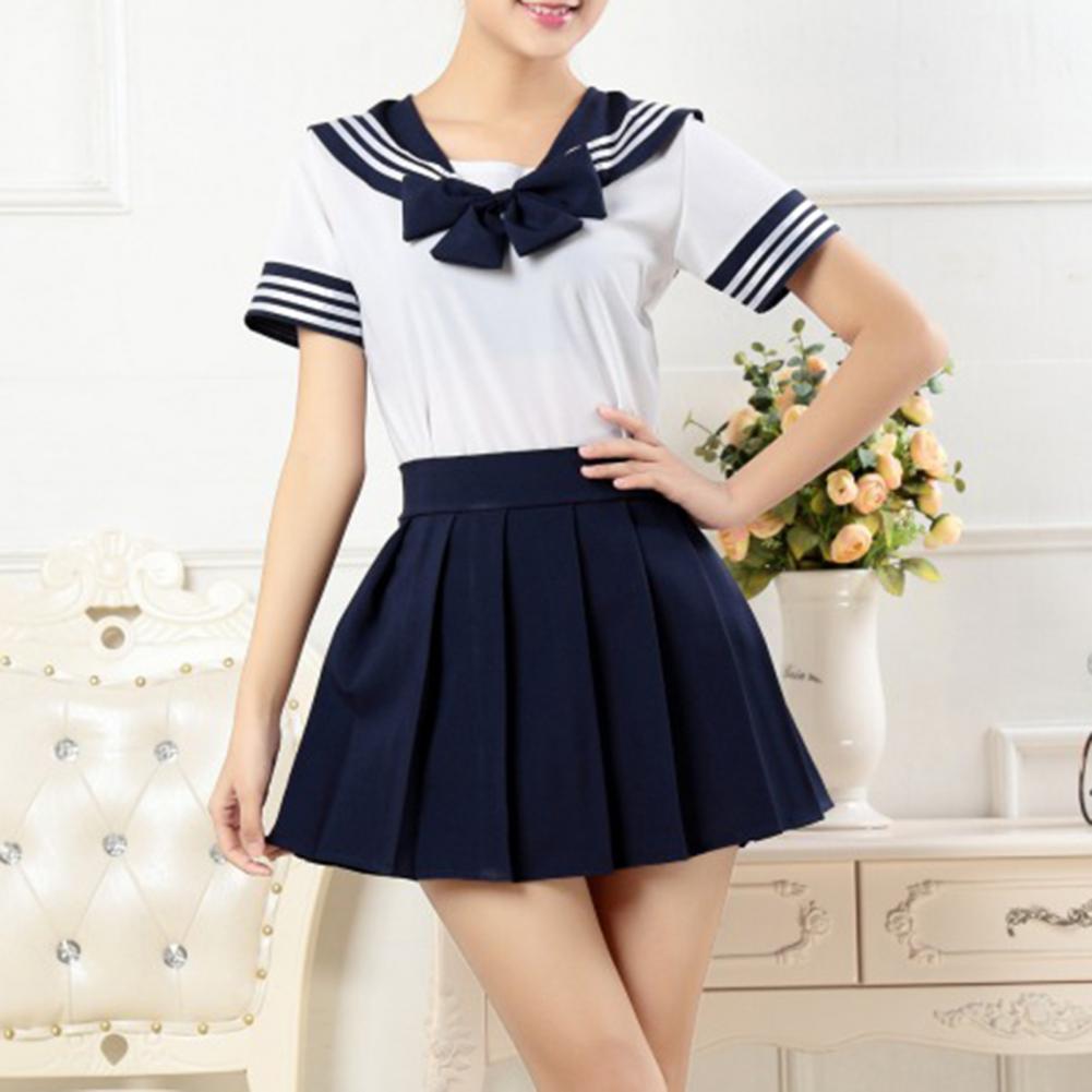 JK Skirt Seven Colors Anti-wrinkle Basic Style High School Uniform Suit for Sports Meet