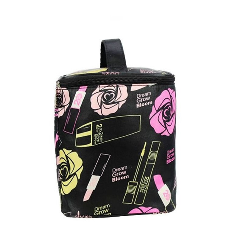 Moda feminina rosas floral saco de cosméticos grande viagem senhora maquiagem saco de higiene pessoal organizador maquiagem casos trousse maquillage