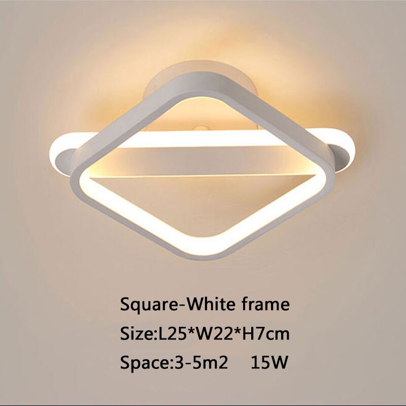Moderne led-kroonluchter voor gang, slaapkamer, woonkamer, hal, keuken, plafondkroonluchter, acrylverlichting, lamparmaturen: Vierkant wit frame / Dimbaar met afstandsbediening