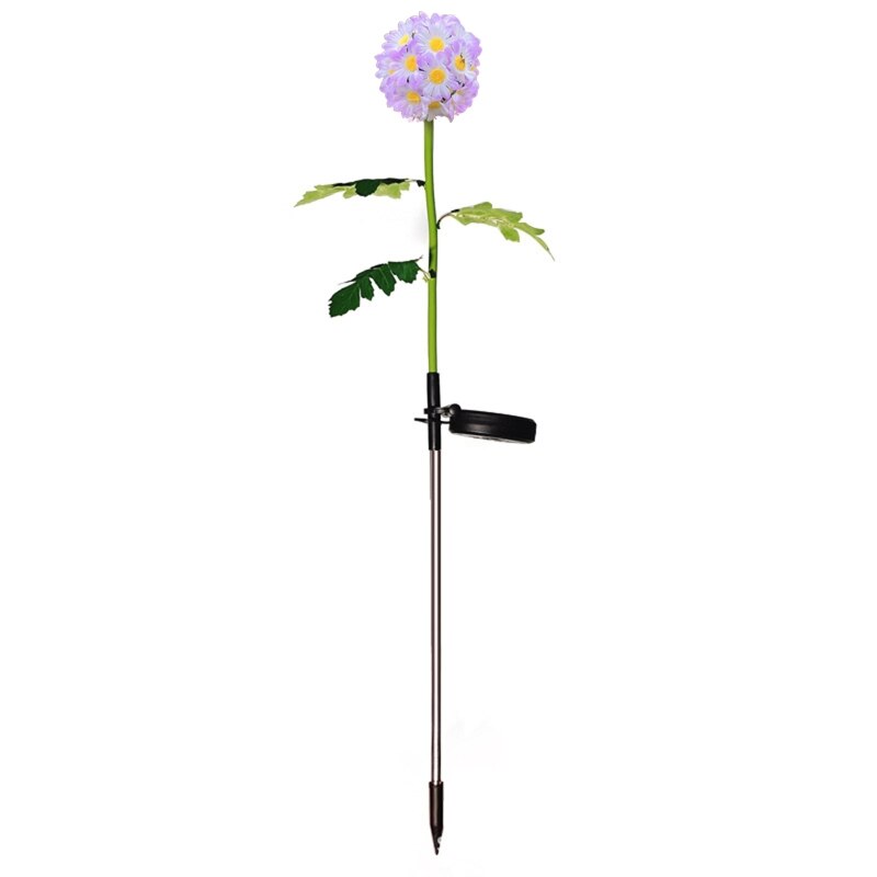 A0KE Solar LED Light for Courtyard Landscape Outdoor Simulation Daisy Lamp Garden Yard Patio Ornament Waterproof Rust Proof: Purple