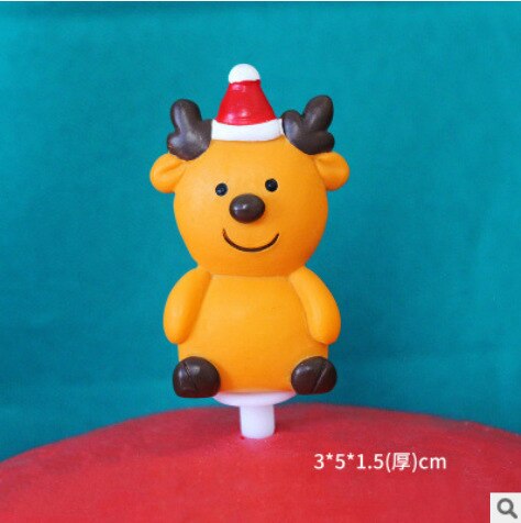 Merry Christmas Cake Toppers Cute Santa Claus Cake Decor Xmas Tree Cupcake Topper Merry Christmas Decor for Home Noel: Dark Khaki