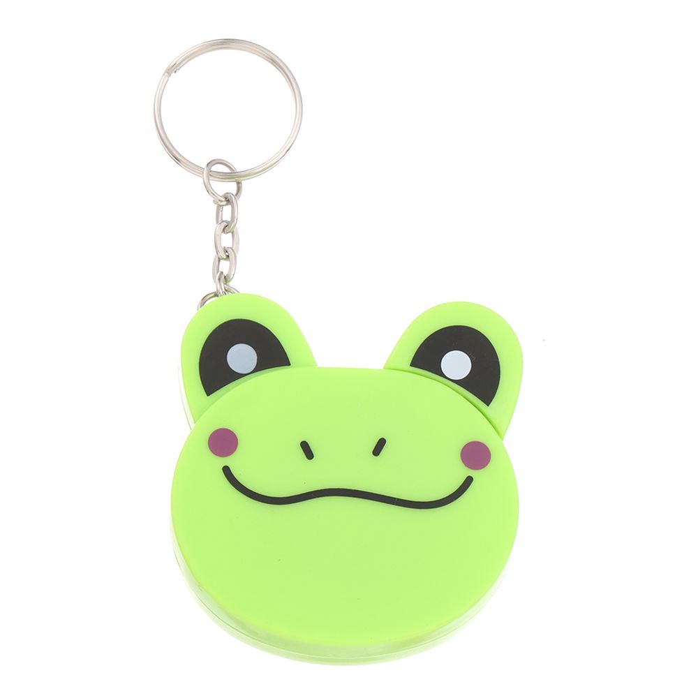100Cm Leuke Intrekbare Meetlint Kawaii Dier Roll Automatische Naaien Meetlint Heerser Meetlint Sleutelhanger Huishouden: green-Frog