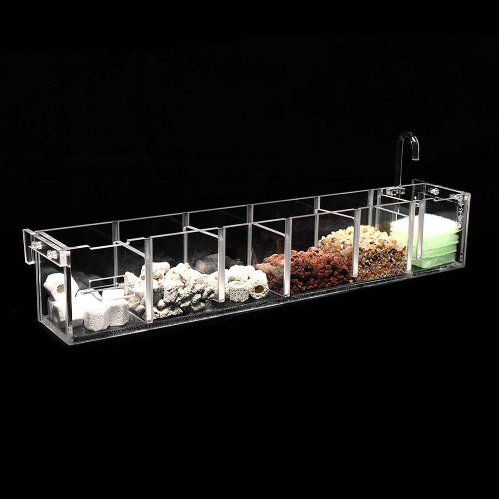 Caja de filtro acrílico 3 en 1, purificador de agua colgante externo para pecera de acuario