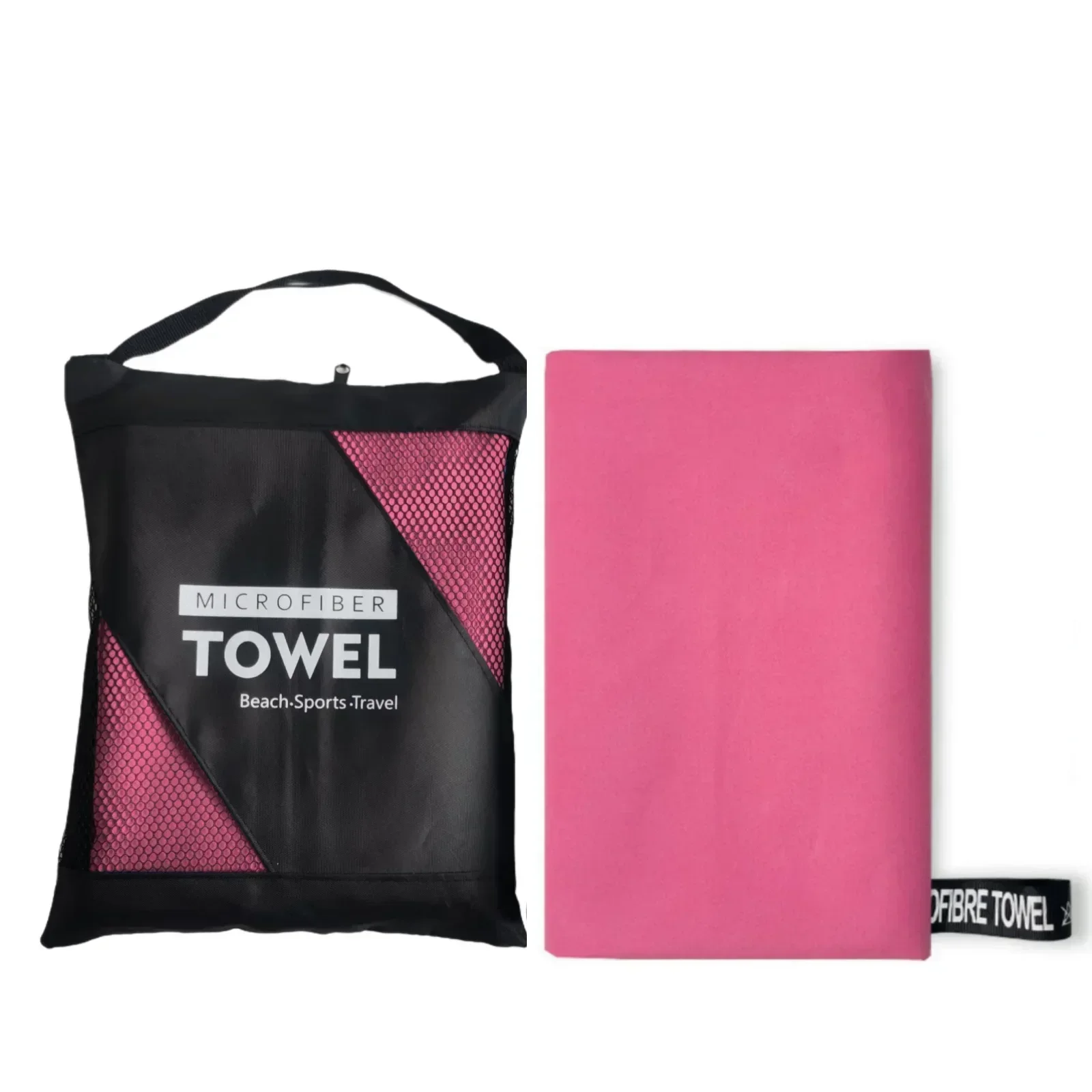 Schnell trocknendes Mikrofaser-Handtuch – besonders saugfähig, kompakt und sanddicht für Fitnessstudio, Strand, Reisen und Schwimmen, leichtes Sporthandtuch: XL / Rosa