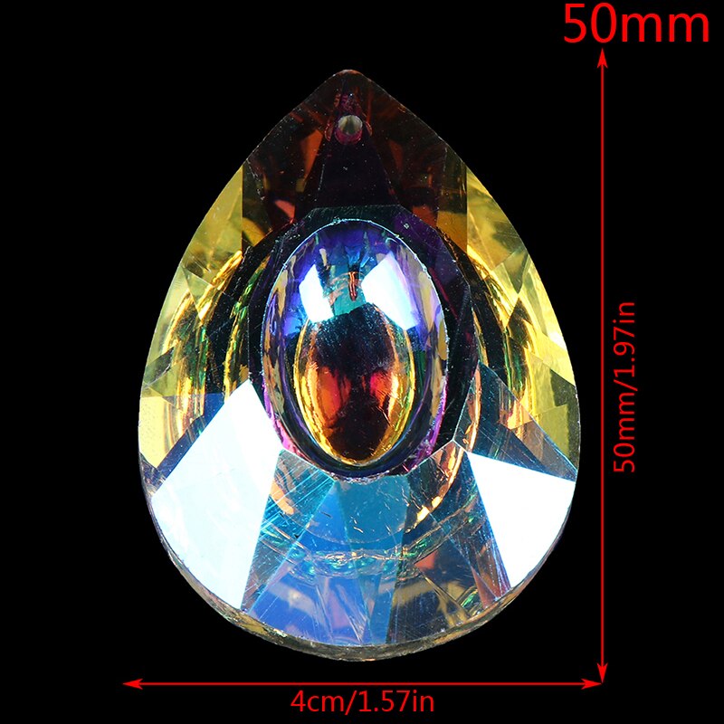 Värikkäät kristallit roikkuvat pisarat kattokruunu lampun prismat osat: 2-50mm