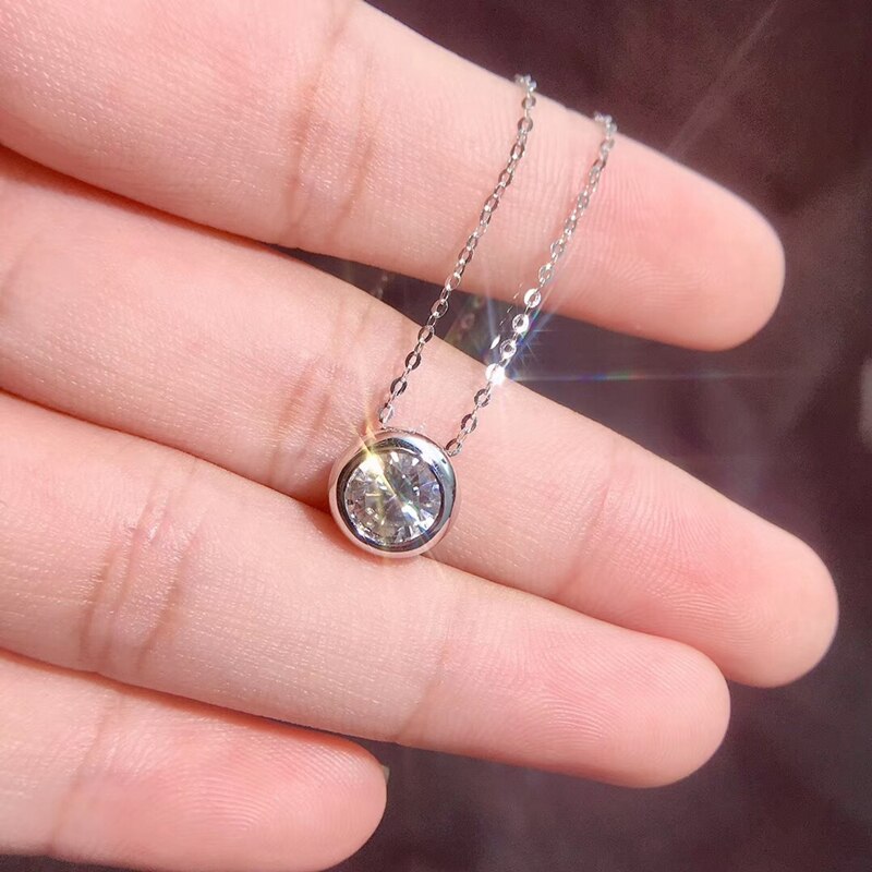 BLACK AWN 925 Sterling Silver Necklace for Women Cute Round Necklaces Pendants Sterling Silver Jewelry K046