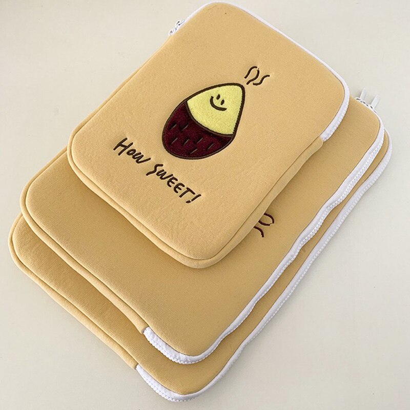 Korea Girls Soft Mini Laptop Bag 15 13 11 10.5 9.7inch Travel Business Mac Case Korea Sweet Potato Women Cute Ipad Case