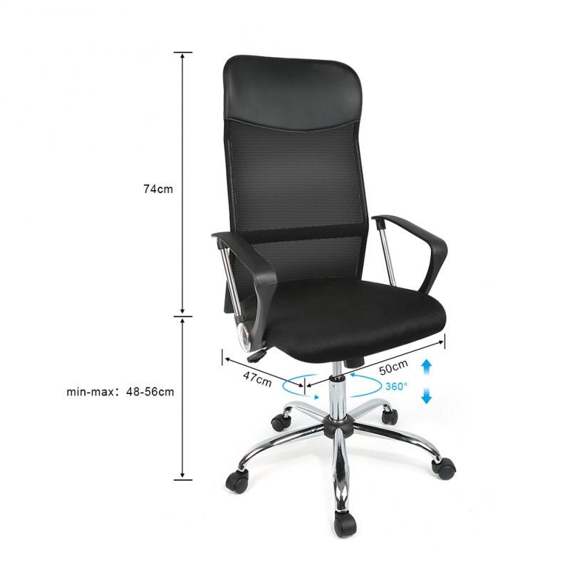 Bureaustoel Hoge Rug Mesh Stoel Hoogte Verstelbare Fauteuil Met Draaibare En Lendensteun Ergonomische