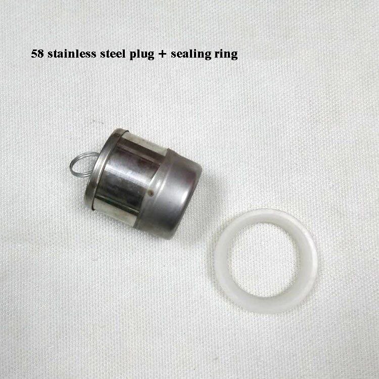 Solar Water Heater Water Tank Plugging Head Solar Accessories Stainless Steel Barrel Plug Plug Plug Bulkhead Breathable Cap: 58 plug sealing ring