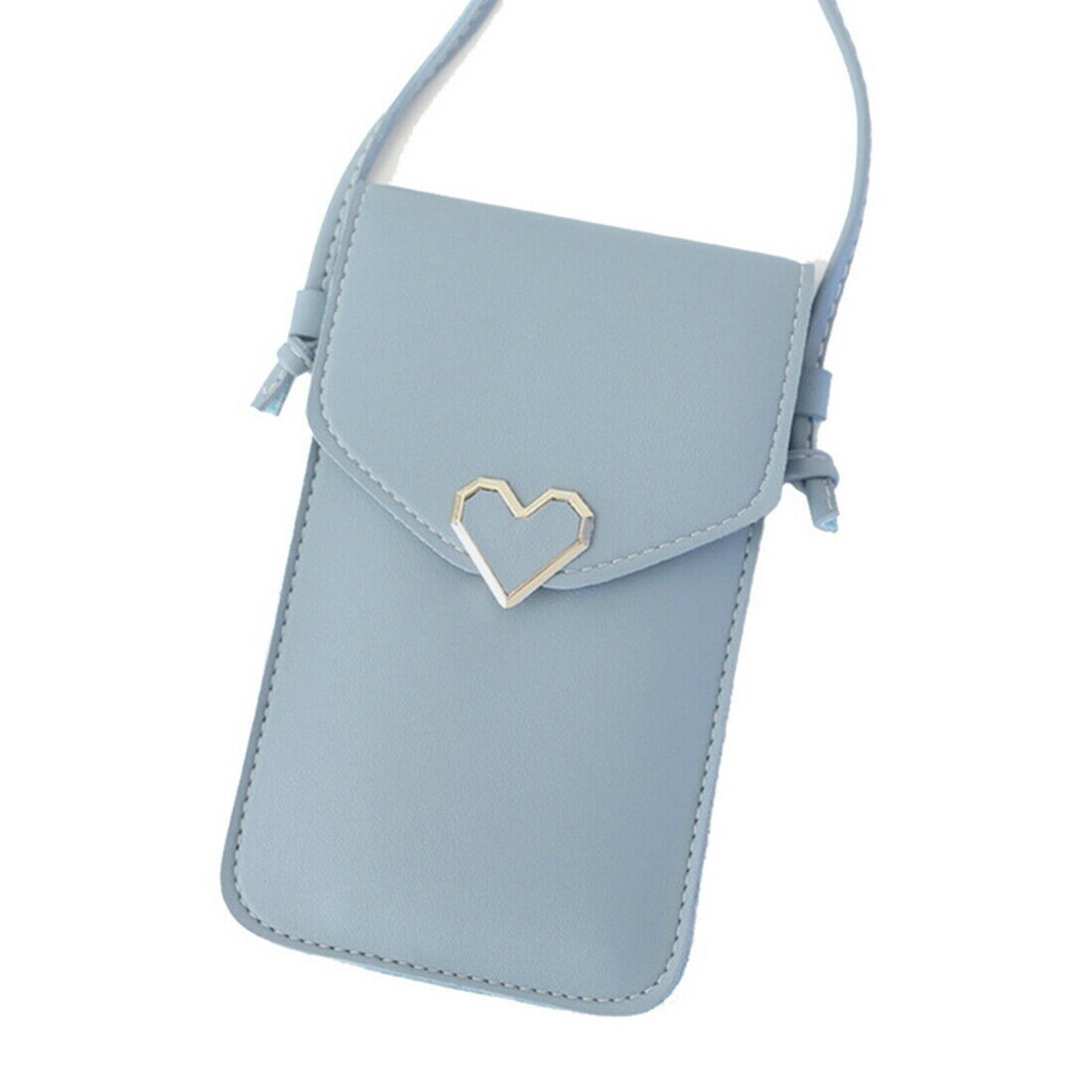 Bolso de piel sintética con pantalla táctil para mujer, bolsa del teléfono móvil cruzada, H9, para el Día DE LA Madre: Grey blue