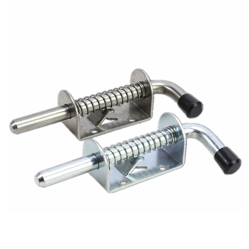 1PC Latch Loaded Metal Security Barrel Bolt Latch 128mm*32mm Silver Tone Spring Latches Door Cabinet Hinges Hardware Cerrojo