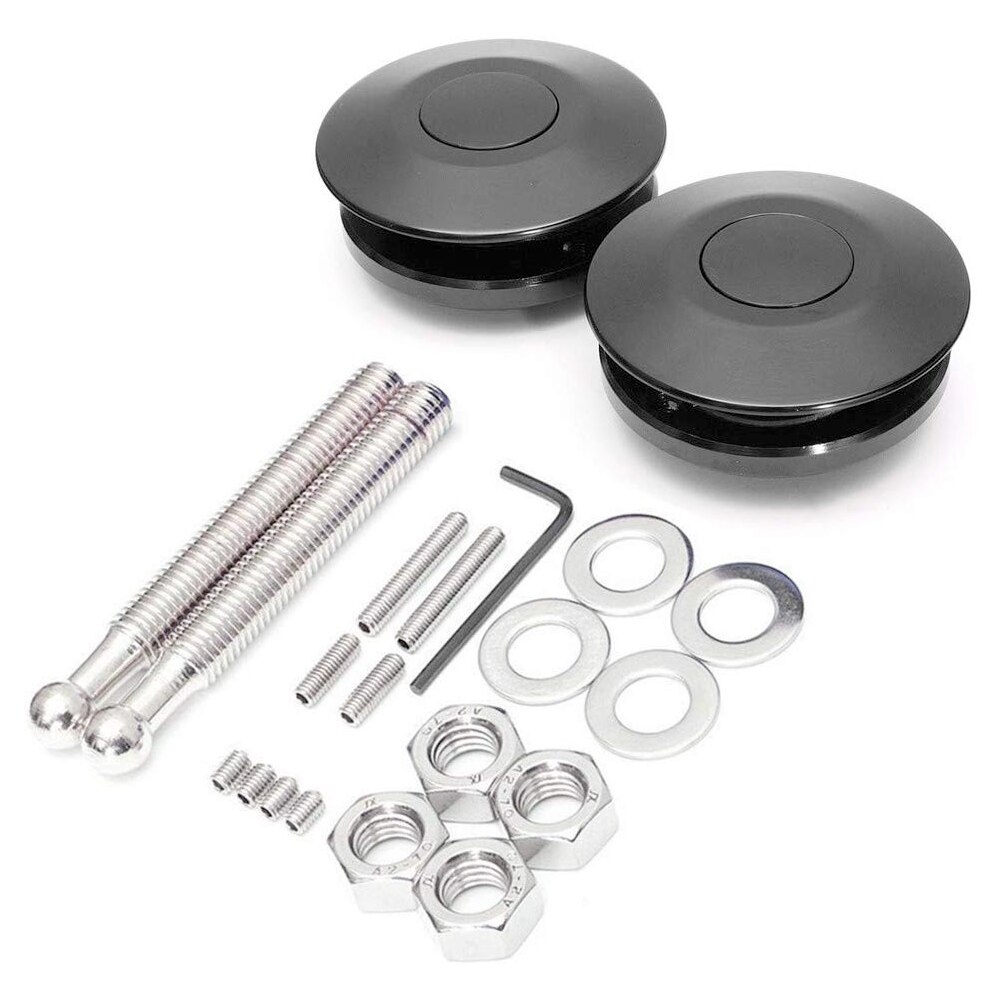 2.5" Hood Pins Aluminum Push Button Latches Quick Release Hood Latch Clip Kit