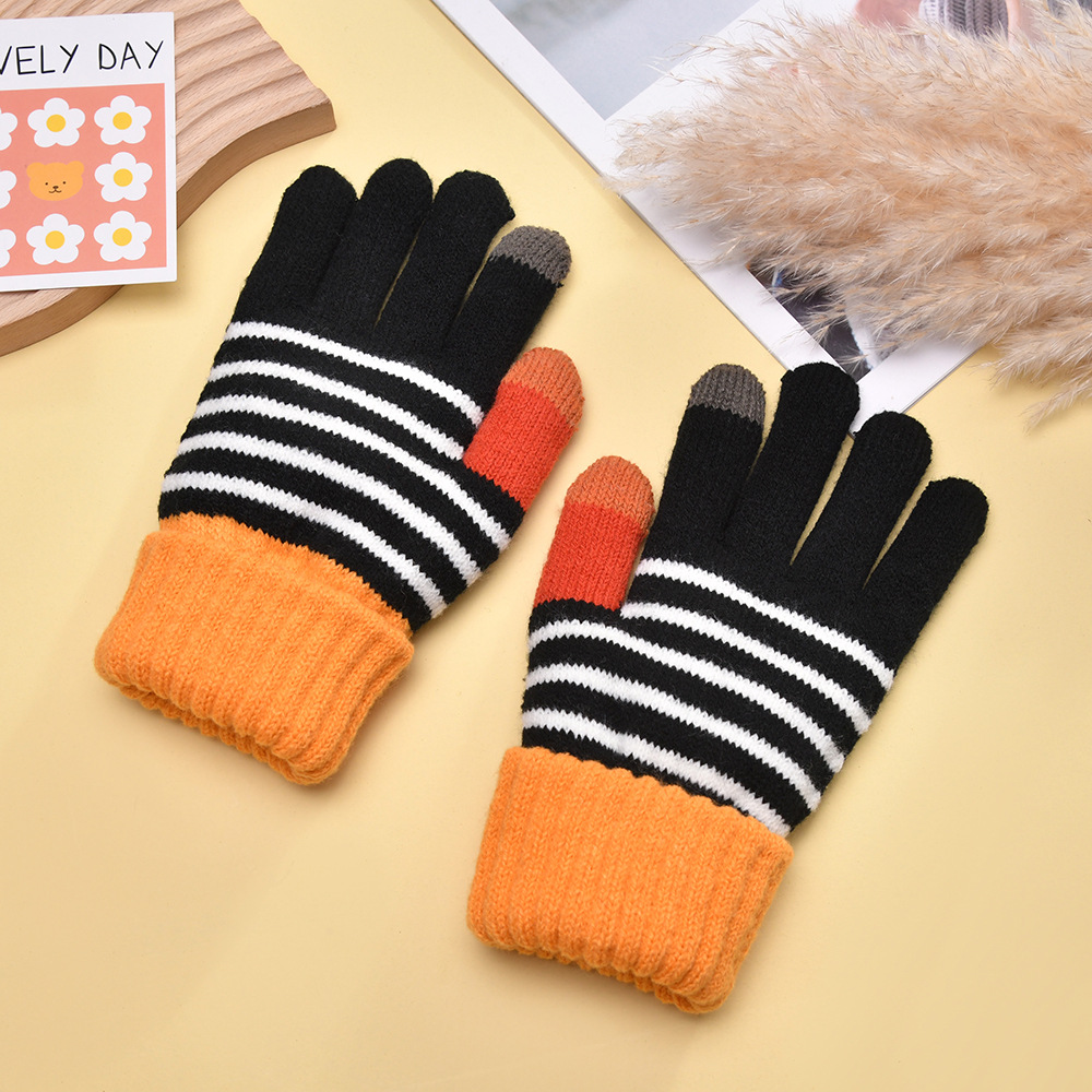 Frauen Herbst Winter Handschuhe Warme Hand Schutz Touchscreen Spleißen Dicke Handschuhe Einfarbig Einfache Lustige: Grau