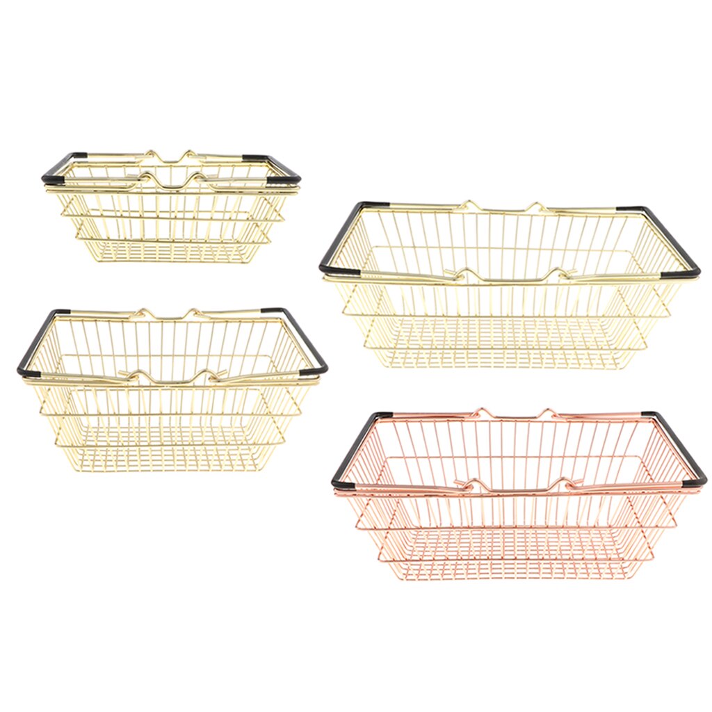 Supermarket Handcart Shopping Utility Basket Model Desk Holder Organizer Desk Accessory Decor