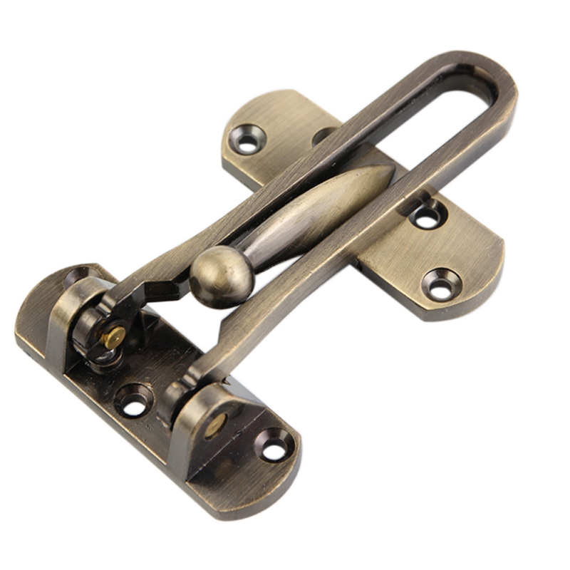 1 ensemble garde loquet boulon et 4 vis porte coulissante serrure poignée en alliage de Zinc porte loquet maison sécurité chaîne porte accessoires: Bronze
