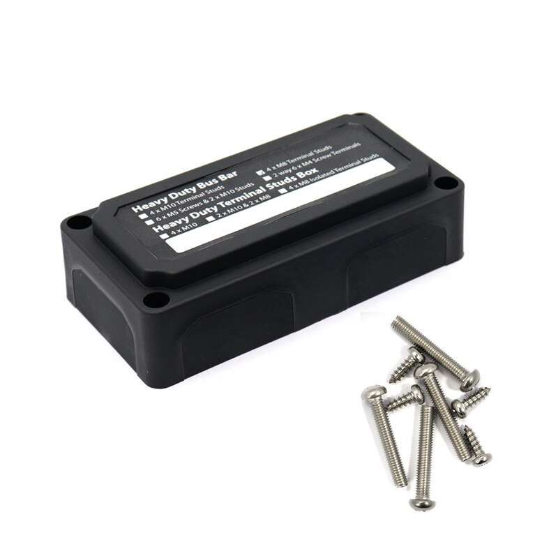 Bus BarsDC 48V 300A 4 auto Bus boot power verteilung bar mit 4xM8 Terminal spargel fahrzeug lkw RV Kabel veranstalter box: Default Title