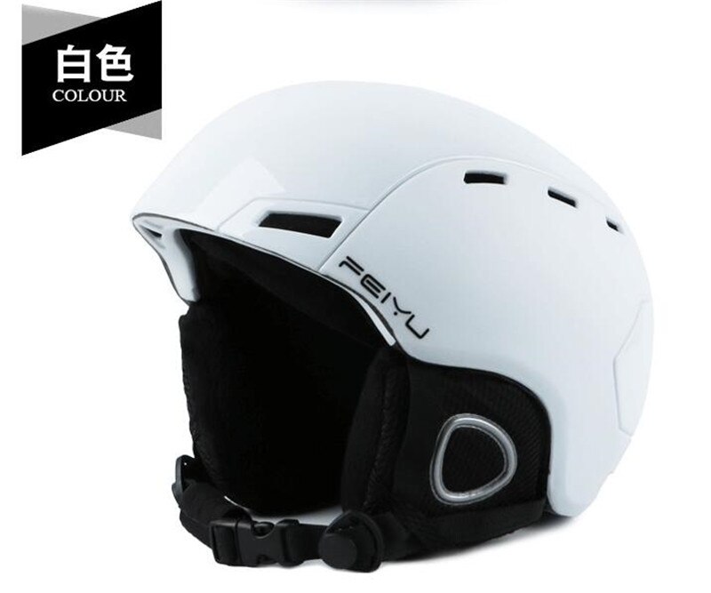 ALS FISCH Tragbare Ski Helm Integral geformten Snowboard Sport Helm Männer Frauen Skating Skateboard Skifahren Helm: WHITE / M(52-55)CM