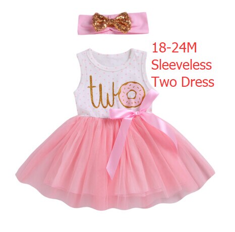 Citgeett 1st/2nd/3rd Geburtstag Baby Mädchen Donut Polka Dot Tüll Tutu Prinzessin Party Kleid Geburtstag 2 stücke: C1 Two Sleeveless