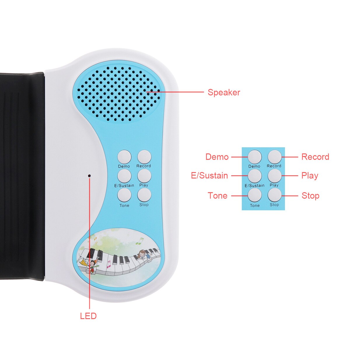 ¡Oferta! Teclado electrónico de Piano enrolladas a mano Flexible de silicona con iluminación para niños estudiantes rendimiento musical y entrenamiento