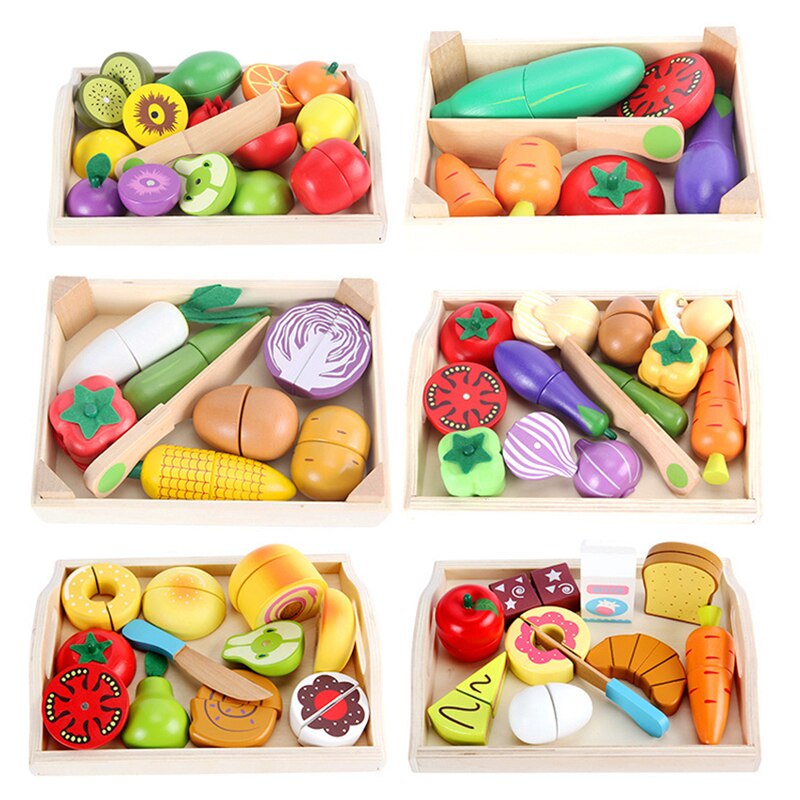 Montessori coupe Fruits et légumes jouets en bois classique jeu Simulation cuisine série jouets cuisine jouets éducation précoce