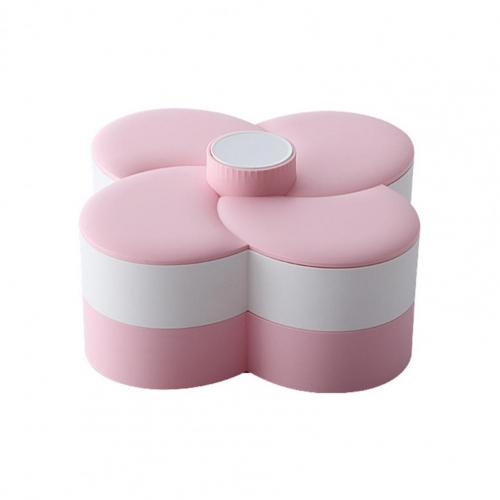 Plateau à collation en forme de fleur Double couche PP assiette de fruits secs pas facilement déformable pour Restaurant , directe,: Pink White