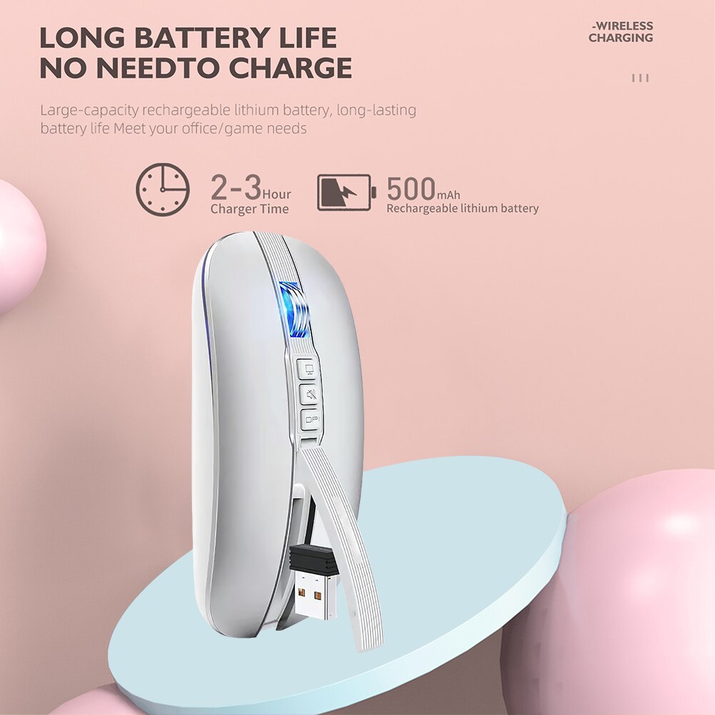 M113 USB 2.4G Bluetooth-Compatible Wireless Mouse Dual Mode 2400DPI Mouse Notebook Office Wireless Rechargeable Silent Mouses