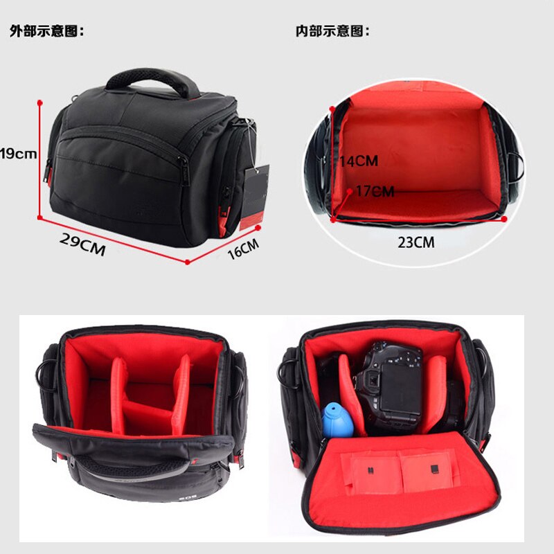 shockproof Camera Bag for Canon EOS 200D 700D 750D 760D 80D 70D 1200D 1300D Kiss X9i t5i T3I 60D 7D 6D 5DII DSLR shoulder pouch